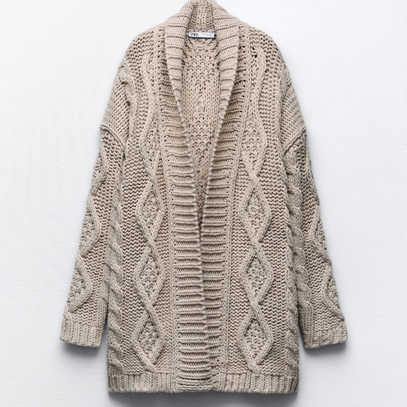 Zara Cable knit coat - Picture 4 of 11